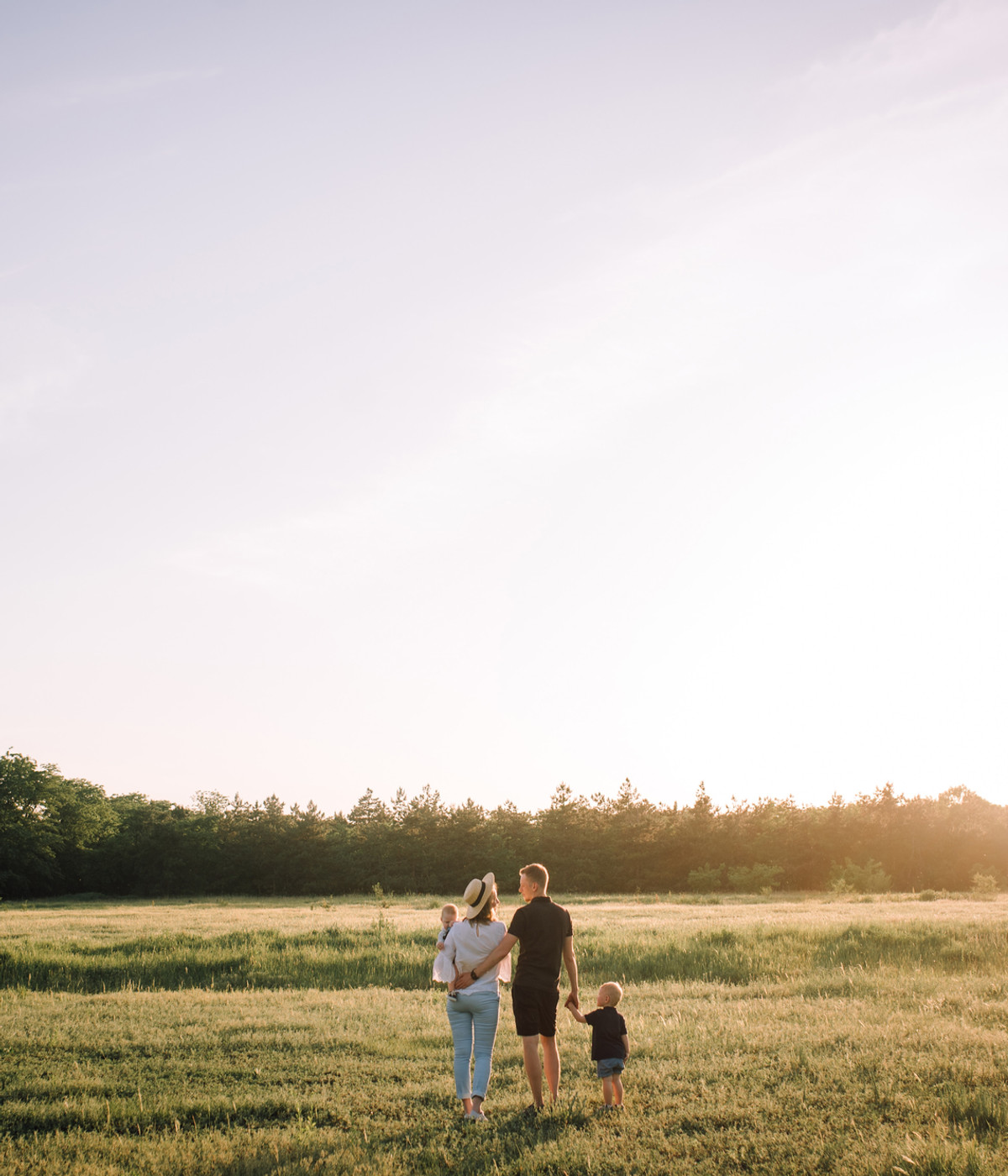 A family gathered together outdoors
